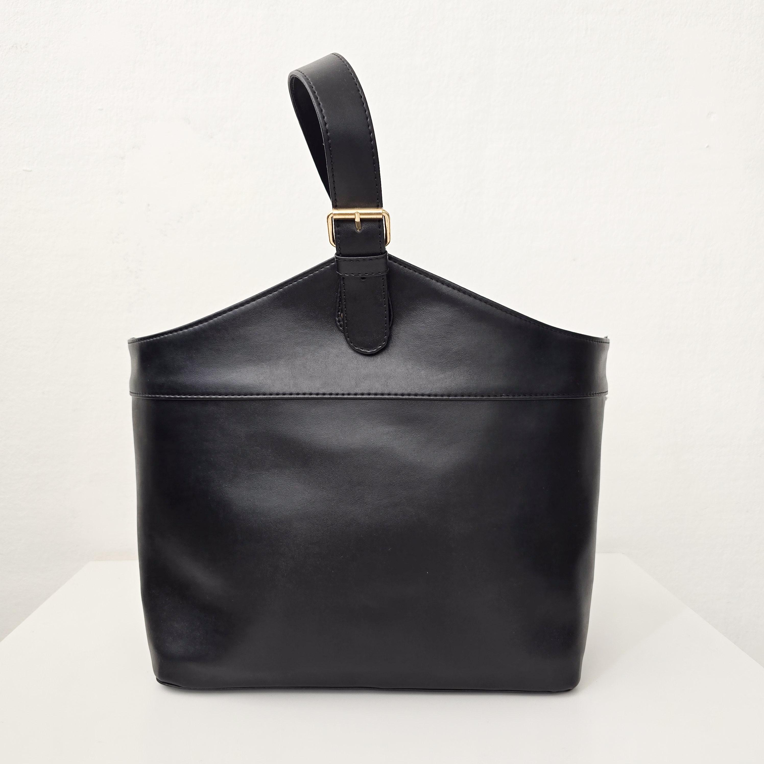 Black Leather Tote Bag