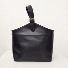 Black Leather Tote Bag