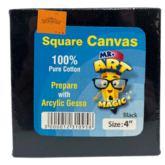 Black Square Canvas 4"