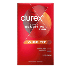 Durex Extra Sensitive Thin Wide Fit Condoms 12s (usa)