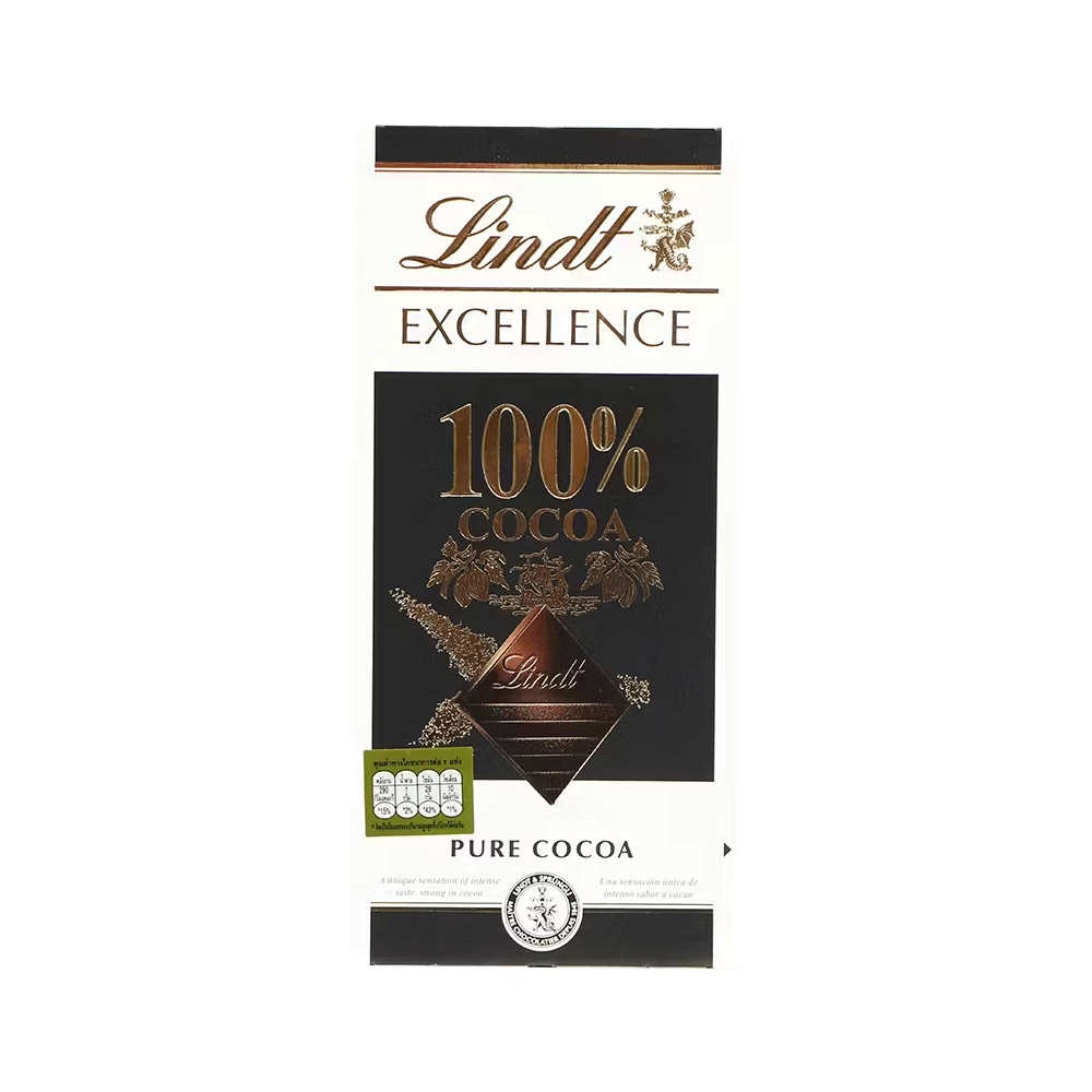 Lindt Excellence 100% Cocoa Dark Chocolate 50g