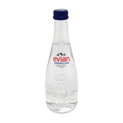 Evian Sparkling Mineral Water Glass Bottle 0.33L