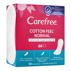 Carefree Cotton Feel Normal Fresh Scent 56 Liners