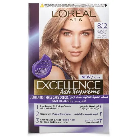 Loreal Excellence Cool Pearl Light Hair Color 8.12