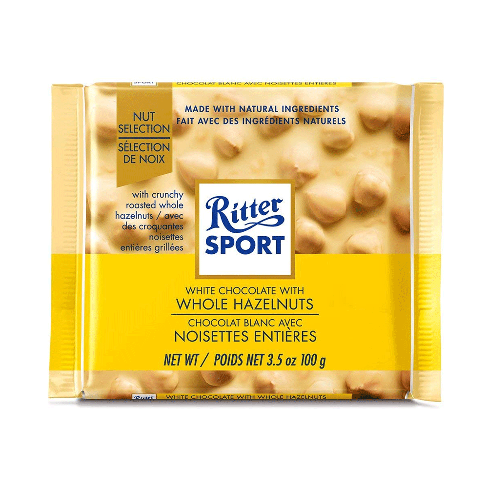 Ritter Sport White Whole Hazelnuts Chocolates 100g