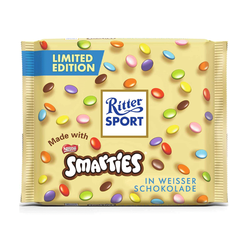 Ritter Sport Smarties In Weisser Chocolate 100g
