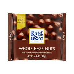 Ritter Sport Whole Hazelnuts Chocolate 100g.