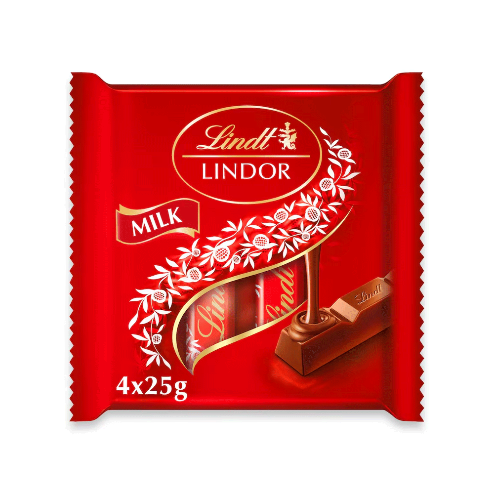 Lindt Lindor Milk Chocolate Bar 4x25g