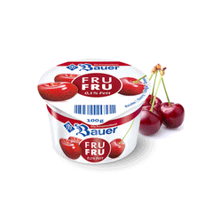 Bauer Fru Fru Cherry Fruit Yoghurt 100g.