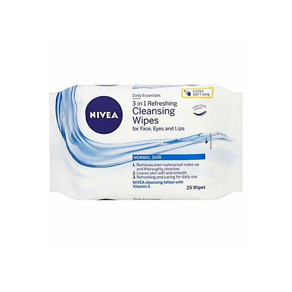Nivea 3in1 Refreshing Cleansing Wipes Dry Skin 25s