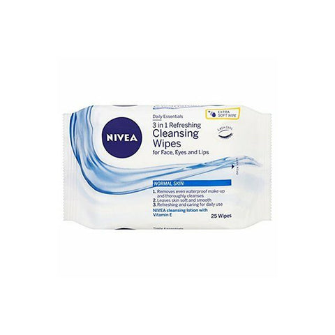 Nivea 3in1 Refreshing Cleansing Wipes Normal Skin 25s