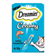 Dreamies Cat Food Creamy With Scrumptious Salmon 4x10g