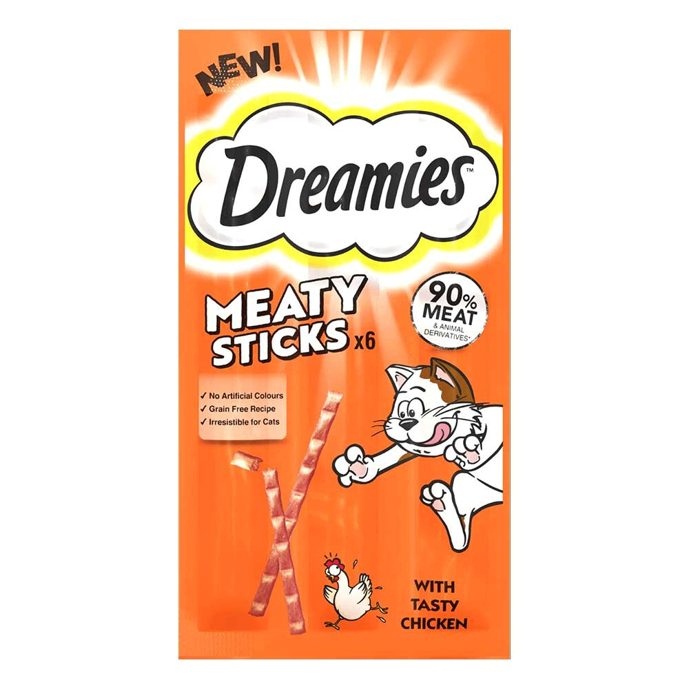 Dreamies Cat Food Meaty Sticks With Tasty Chicken 6x5g