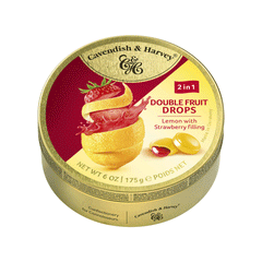 Cavendish & Harvey Double Fruit Drops Lemon & Strawberry Filling 175g