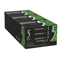 5 Gum Spearmint Rain Sugarfree Gum 12s