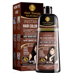 Hair Energy Instant Hair Coloring Shampoo+conditioner (brown) 250 Ml