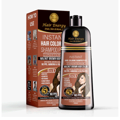 Hair Energy Instant Hair Coloring Shampoo + Conditioner (walnut Brown Colour ) 250 Ml