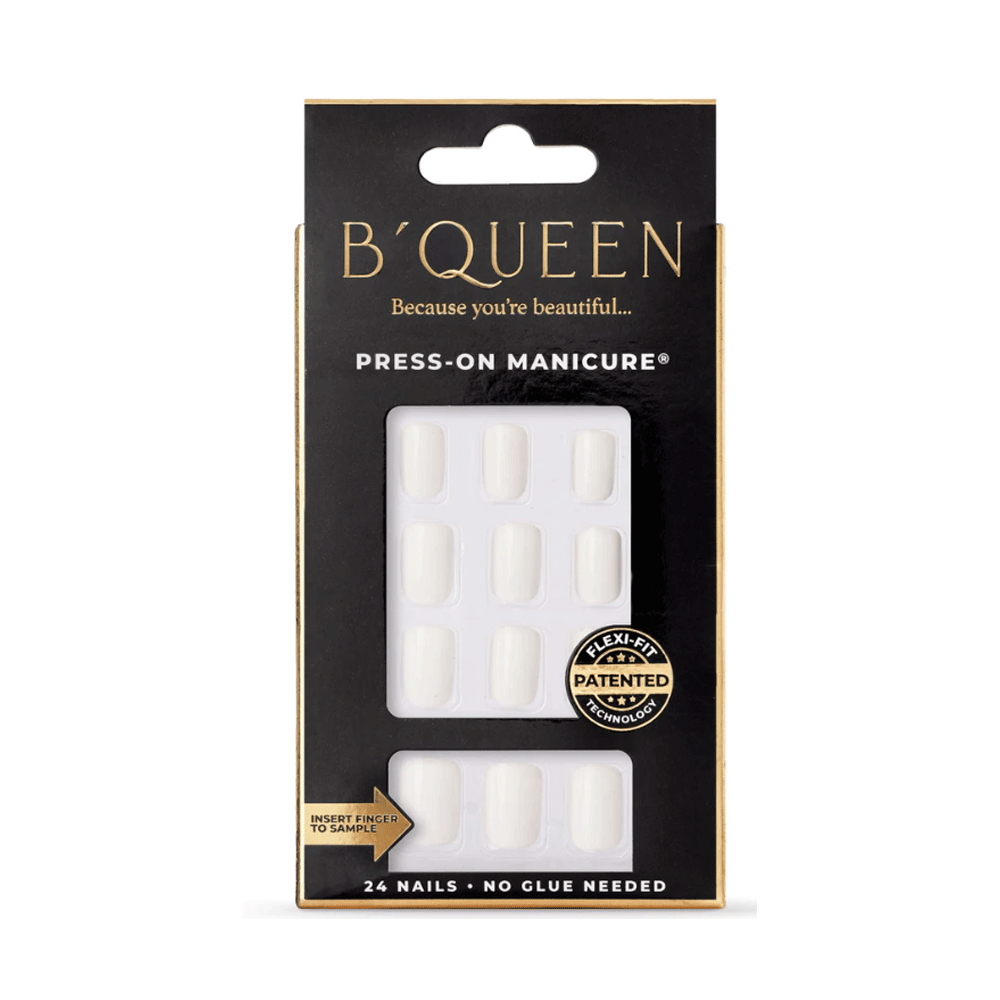 B'queen Solid Nails White (square)