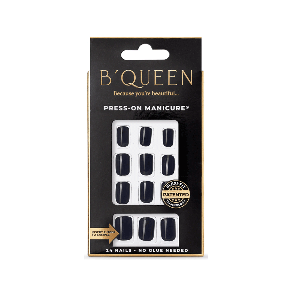 B'queen Solid Nails Black (square)
