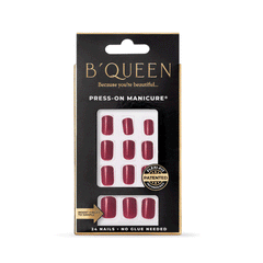 B'queen Solid Nails Maroon Ombre (square)