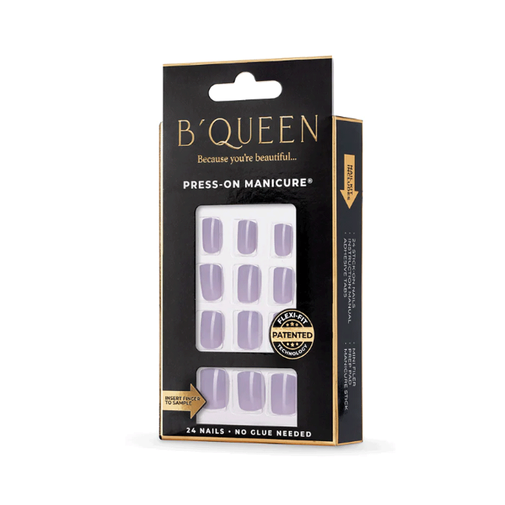 B'queen Solid Nails Blue Grey (square)