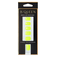 B'queen Solid Nails Neon Yellow (square)