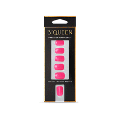 B'queen Solid Nails Neon Pink (square)