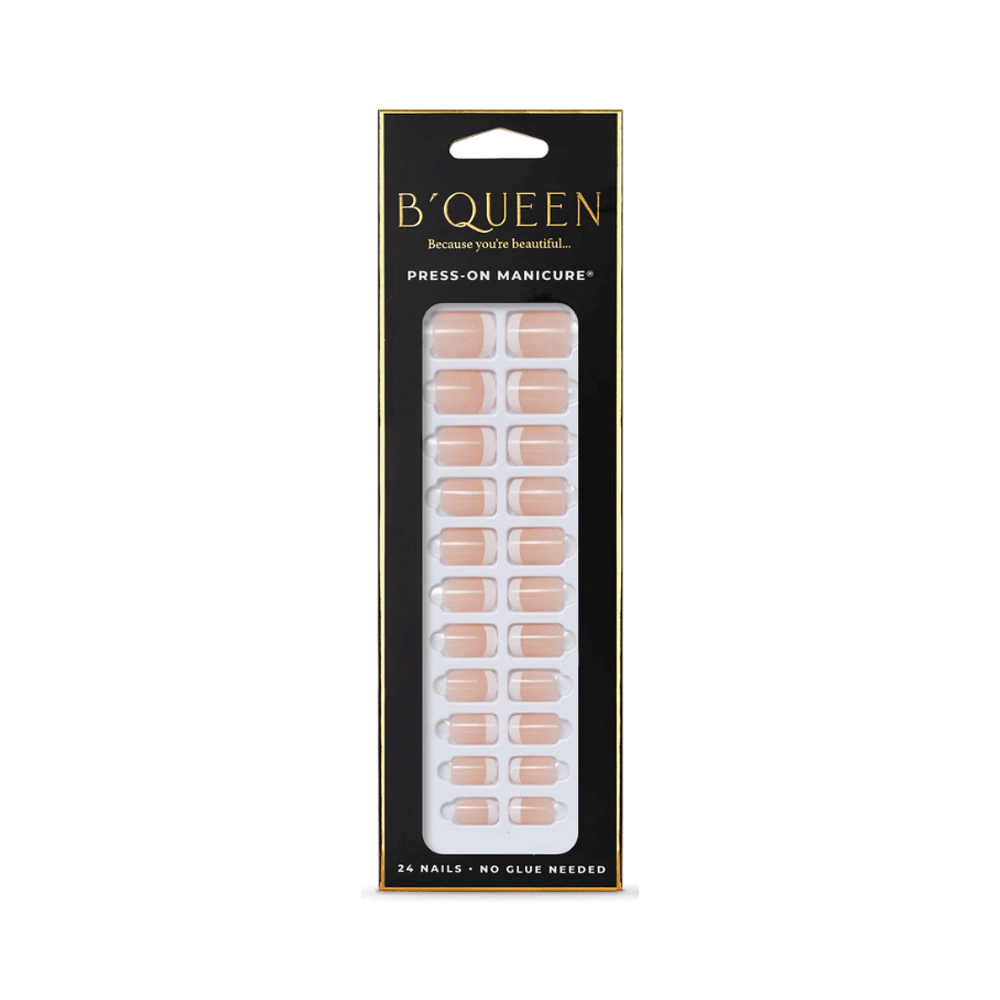 B'queen French Nails Classic Medium Pink (square)