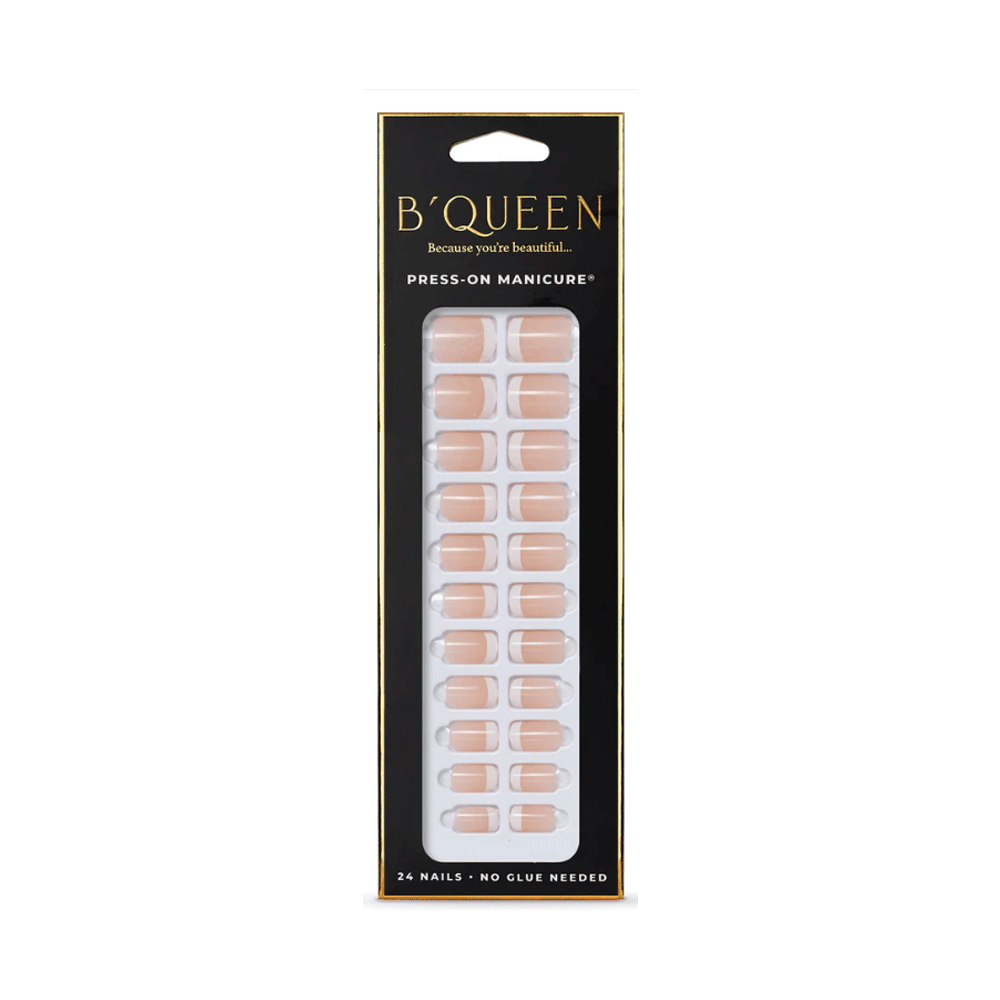 B'queen French Nails Classic Medium Pink (curve)