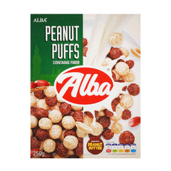 Alba Peanut Puffs Contains Fiber Cereal 250g