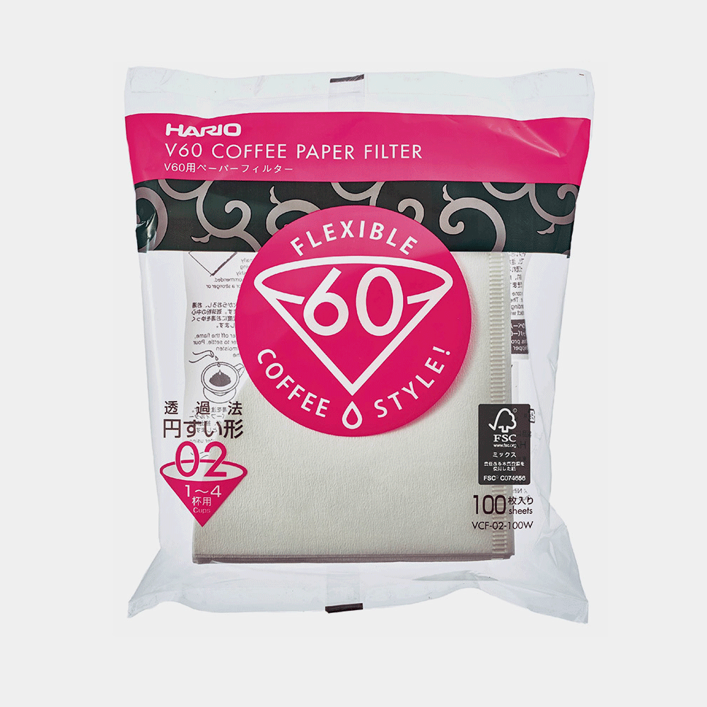 Hario V60 Coffee Paper Filter 100s Vcf-02-100w