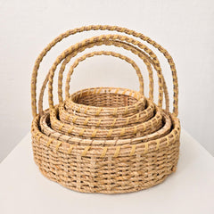 Wicker Round Basket With Handle