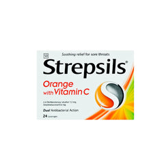 Strepsils Orange With Vitamin C 24 Lozenges