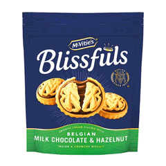 Mcvities Blissfuls Belgian Milk Chocolate & Hazelnut Biscuit 172g