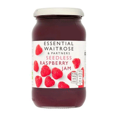 Waitrose Ess Raspberry Seedless Jam 454g