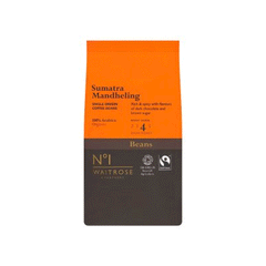 Waitrose Sumatra Mandheling Coffee Beans 227g