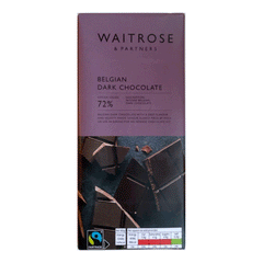 Waitrose Belgian Dark 72% Chocolate 180g