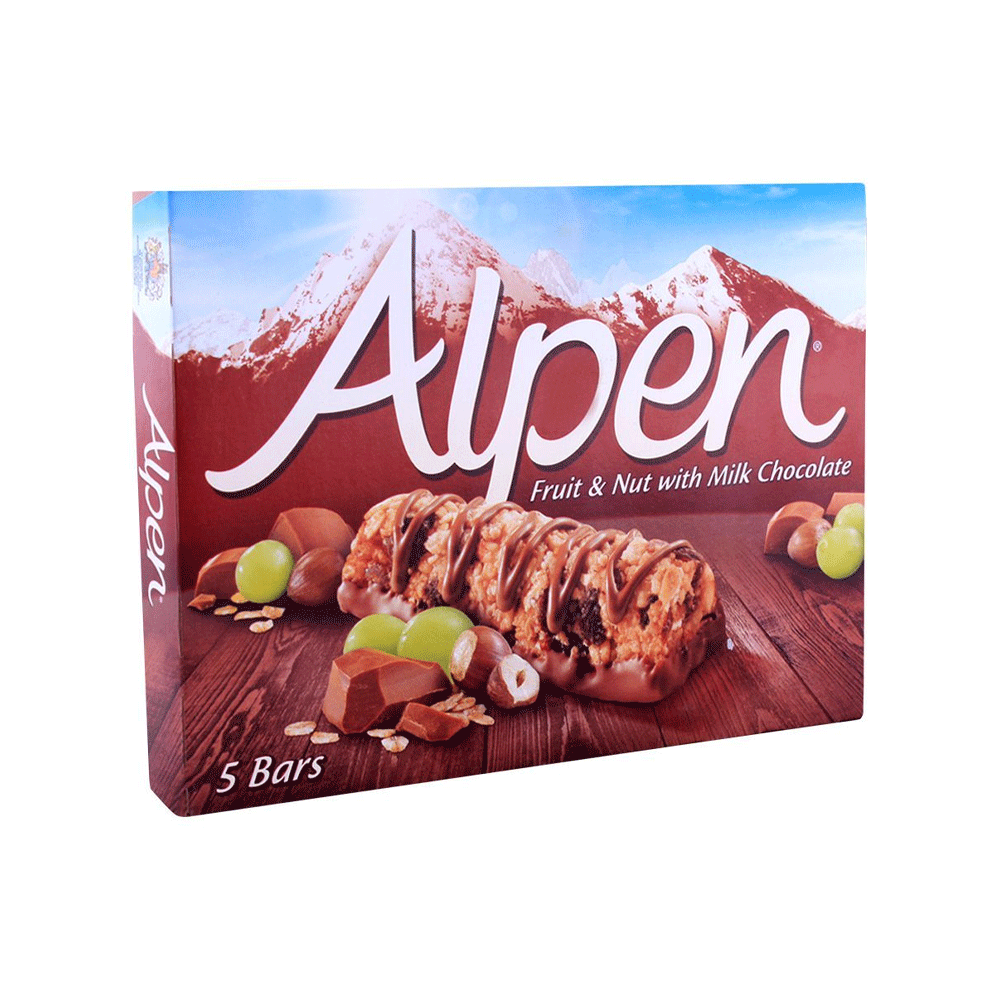 Alpen 5 Bars Fruit & Nut With Chocolate 145g