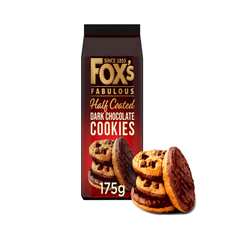 Fox's Fabulous Half Coated Dark Chocolate Cookies 175g