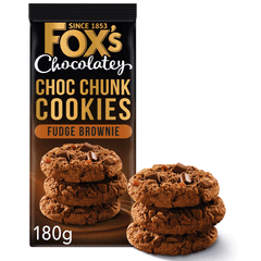 Fox's Chocolatey Choc Chunk Cookies Fudge Brownie 180g