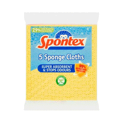 Spontex Absorbent Sponge Cloth 5s