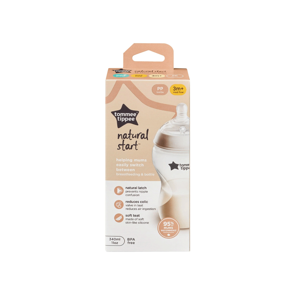 Tommee Tippee Natural Star Pp Bottle 3m+med Flow 340ml