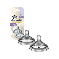 Tommee Tippee BPA Free 2x Slow Flow Soft Teats 0m+