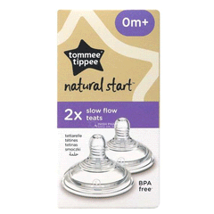 Tommee Tippee Natural Start 0m+ Slow Flow Teats 2`s
