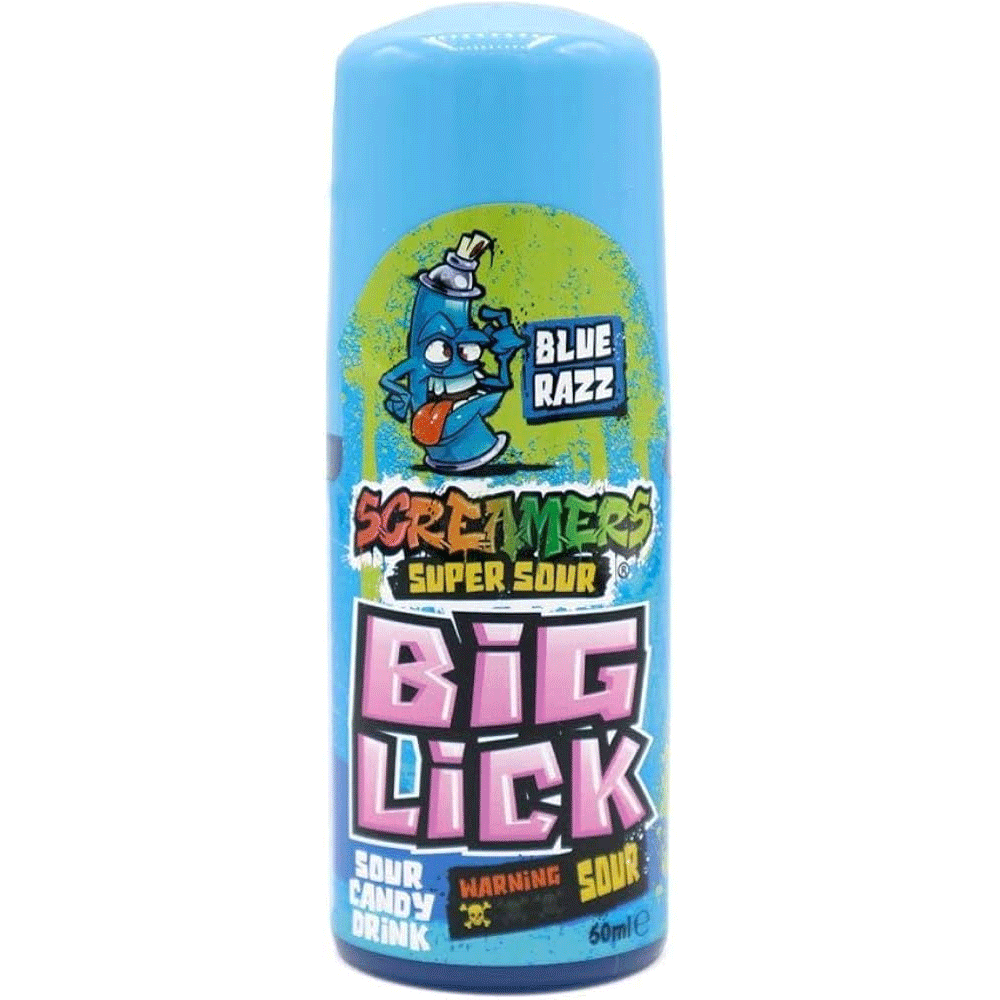 Screamers Big Lick Sour Candy Roller Blue Razz 60ml