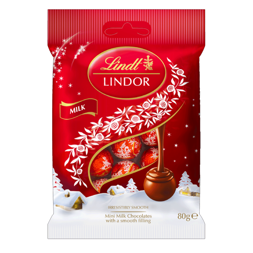 Lindt Lindor Milk Chocolate Pouch 80g