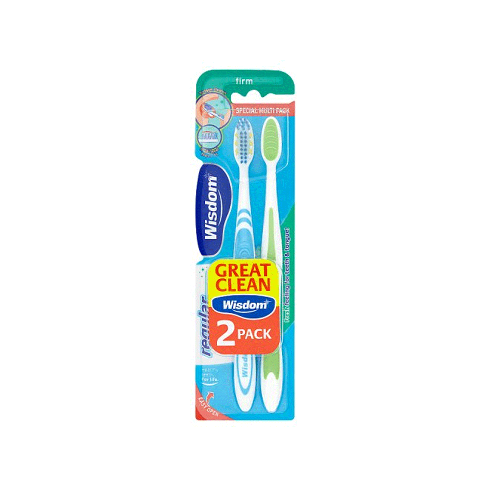 Wisdom Regular Fresh Firm Toothbrush 2s