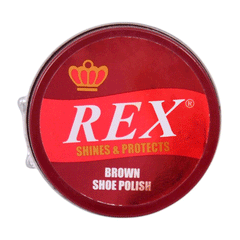 Rex Brown Shoe Polish Tin 45ml