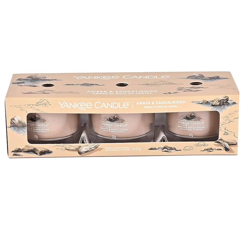 Yankee Candle Amber & Sandalwood Candles 3x37g