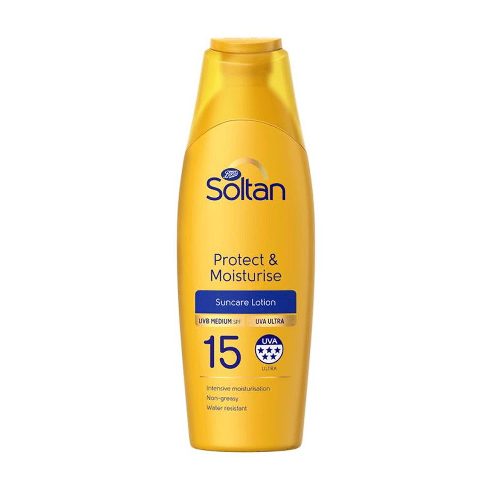 Boots Soltan Protect & Moisturise Suncare Lotion 15spf 200ml